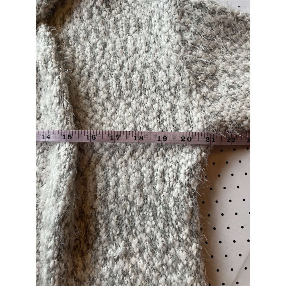 Soft Cozy Bouclé Hooded Open Cardigan Sweater Gray Small Lounge Layer - Picture 10 of 11